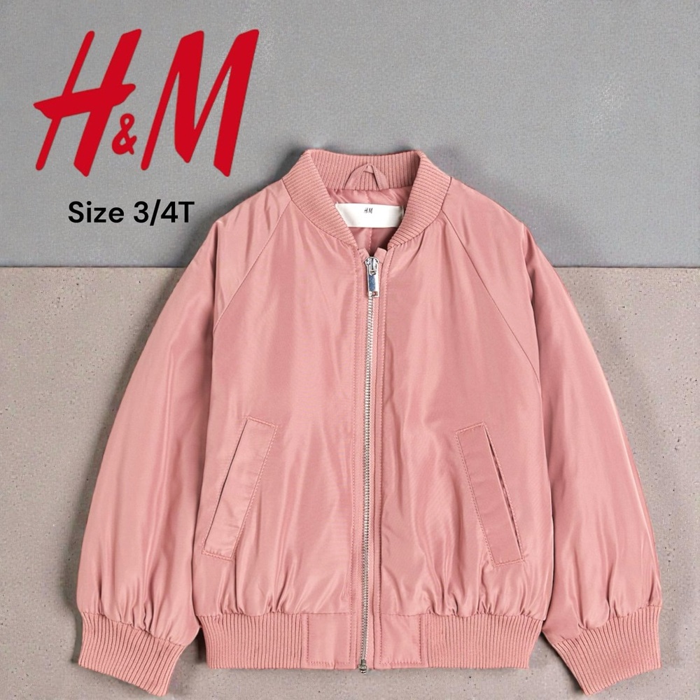 H&M Blush Pink Kids Bomber Jacket